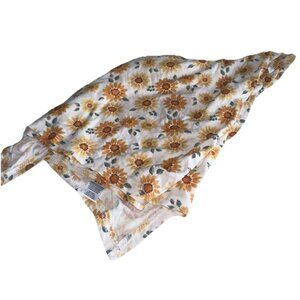 Milkberry Bamboo Rayon Swaddle Blanket White Yellow Sunflowers 36”x40” Lovey
